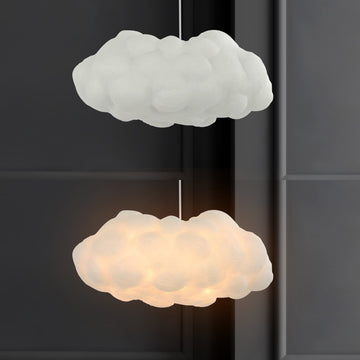 Zephyr 23"  Modern Contemporary Silk LED Cloud Pendant - JONATHAN Y